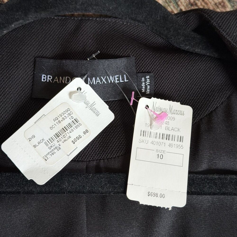 Brandon Maxwell Cut Out Coat Top In Black Size 10 MSRP $2795 Silk Evening Coat - Picture 13 of 15